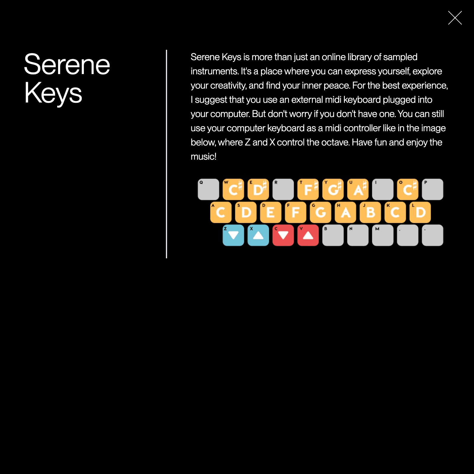 Picture of the serene keys project